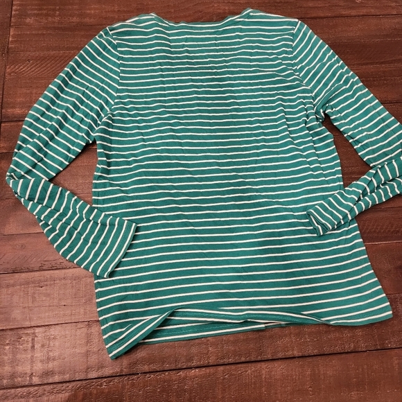Pendleton Green Striped Basic Long Sleeve SZ PL - Picture 2 of 2